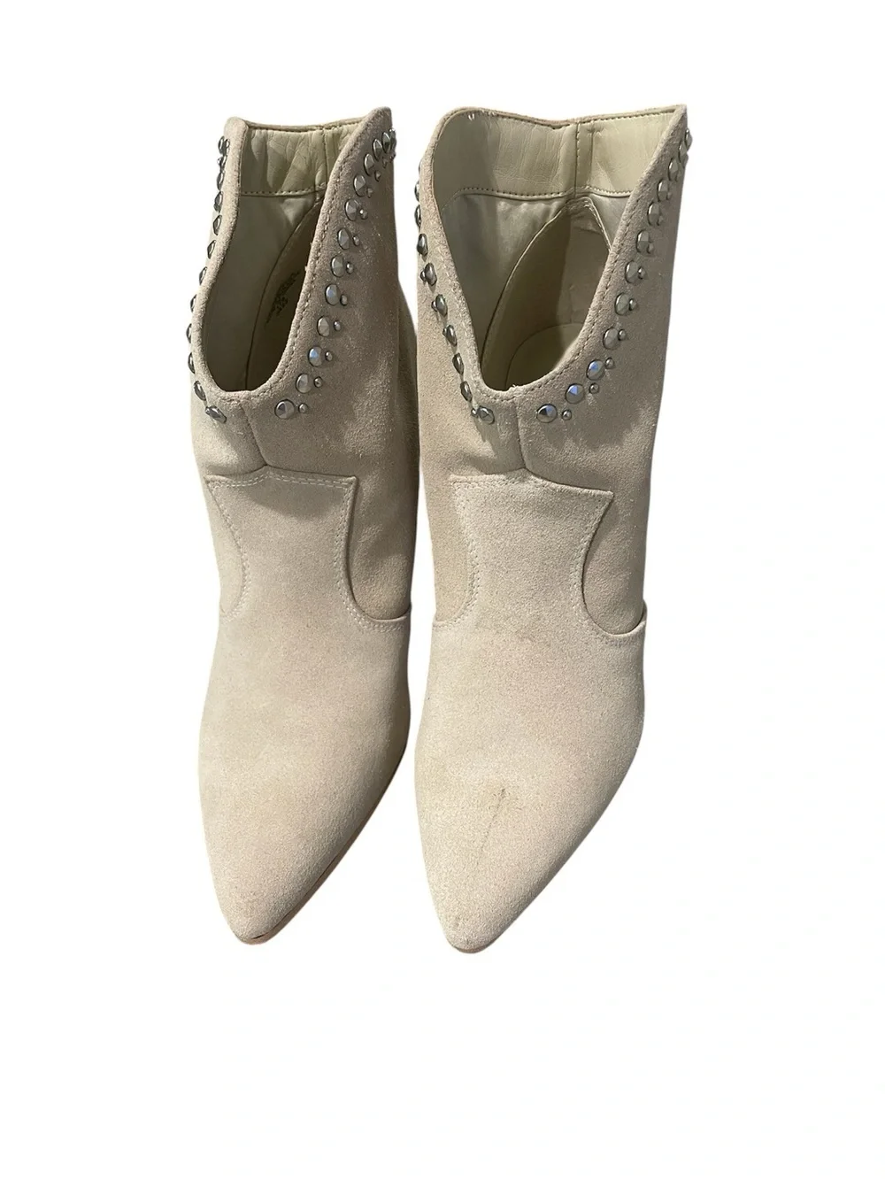 Nine West Rhinestone Studded Suede Ankle Booties Size 8